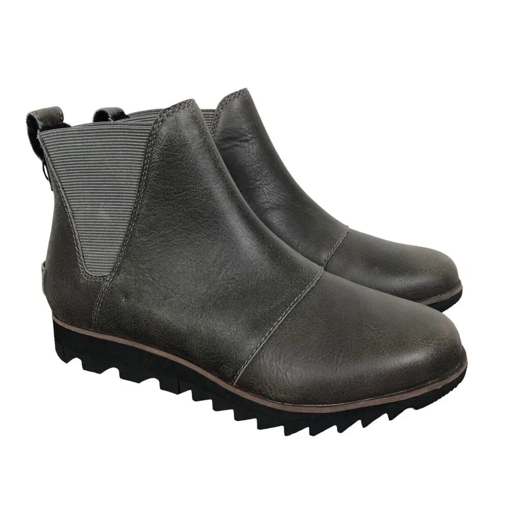 NEW Sorel Harlow Chelsea Booties in Quarry NL334-052 Women's Size 5.5